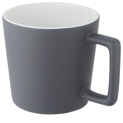 Cali 370 ml Keramiktasse mit matter Oberfläche - weiss / grau matt