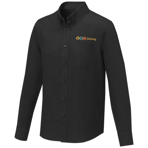 Pollux 130 g/m² Herrenhemd mit langen Ärmeln - schwarz / S