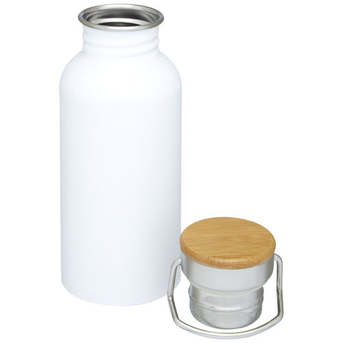 Thor 550 ml einwandige Trinkflasche aus recyceltem Edelstahl - weiss