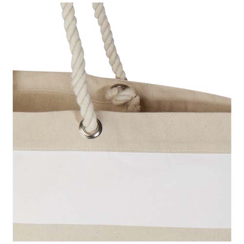 Florida 270 g/m² Strandtragetasche aus recyceltem GRS-Material - natur / weiss