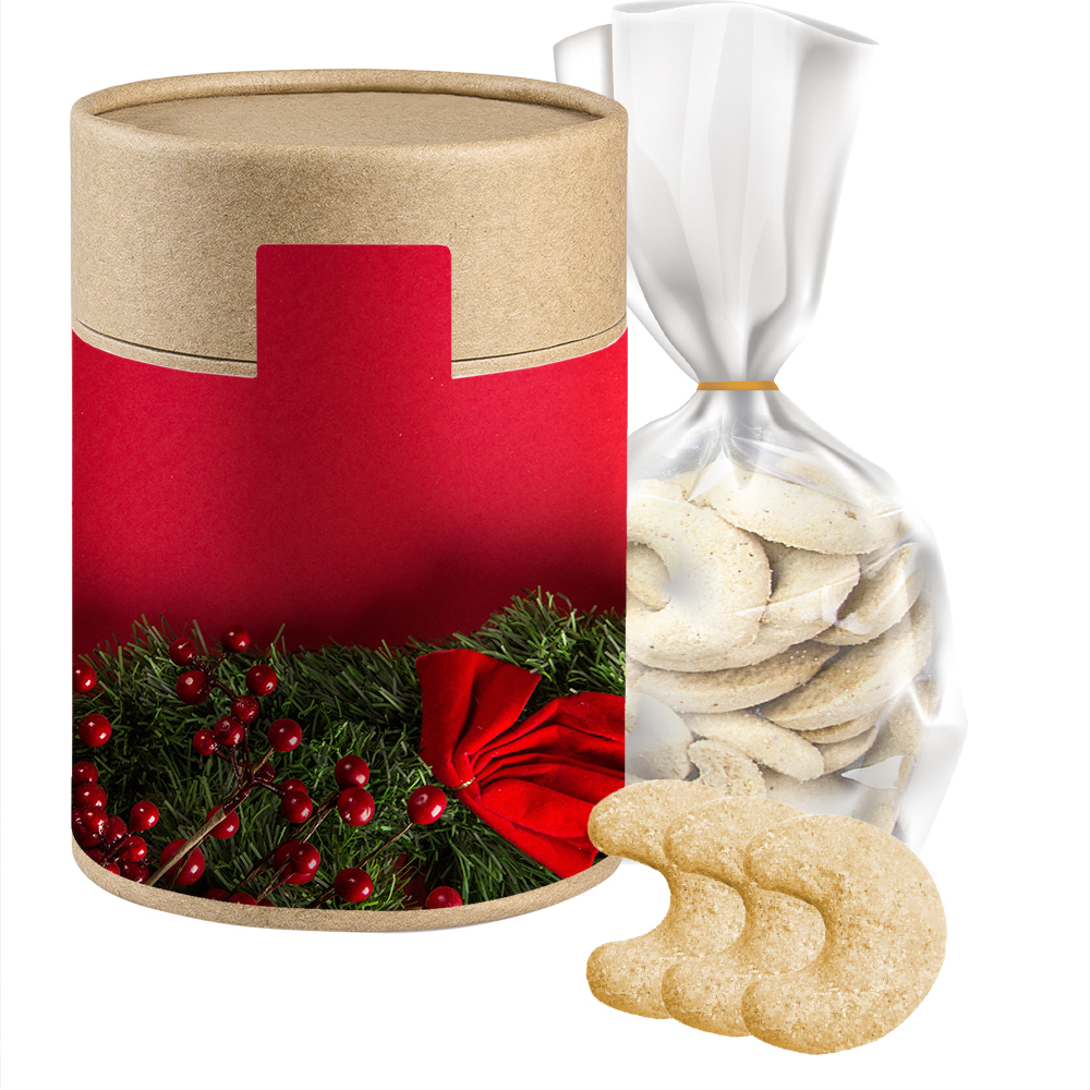 Bio Vanillekipferl, ca. 100g, Beutel in Kraftpapierdose Maxi