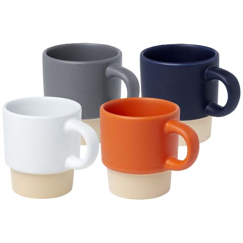 Olympia 130 ml stapelbarer Expresso Becher mit Tonboden - weiss