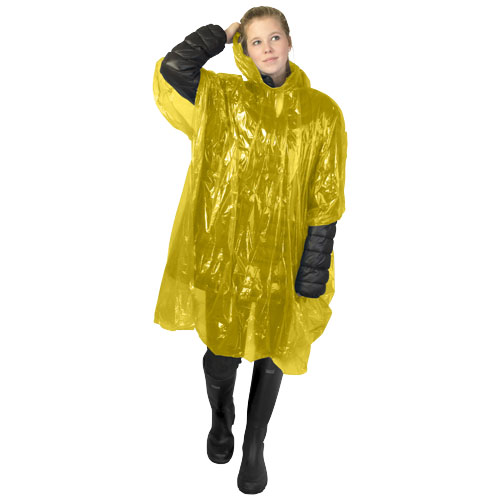 Ziva Einweg Regenponcho mit Hülle - gelb