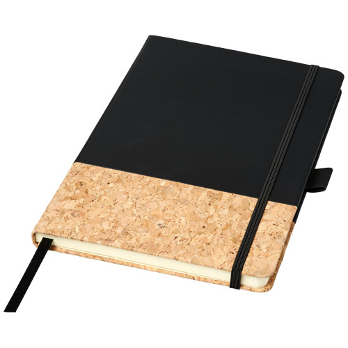 Evora A5 Notizbuch Thermo PU mit Kork - schwarz