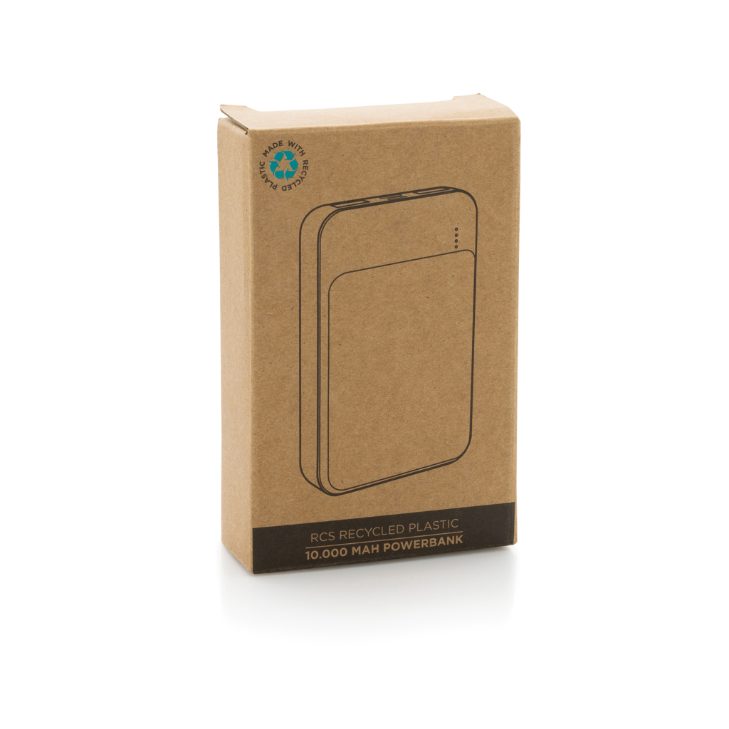 10.000 mAh Powerbank aus RCS Standard recyceltem Kunststoff