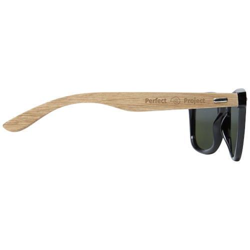 Hiru verspiegelte polarisierte Sonnenbrille aus rPET/Holz in Präsentbox