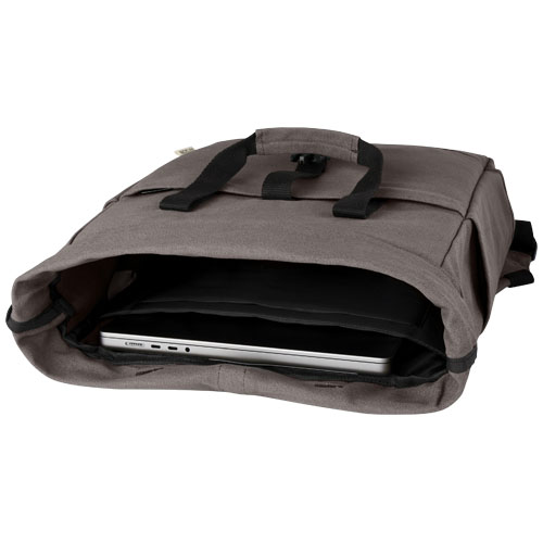 Joey 15" GRS Rolltop Laptoprucksack aus recyceltem Canvas 15 L - grau
