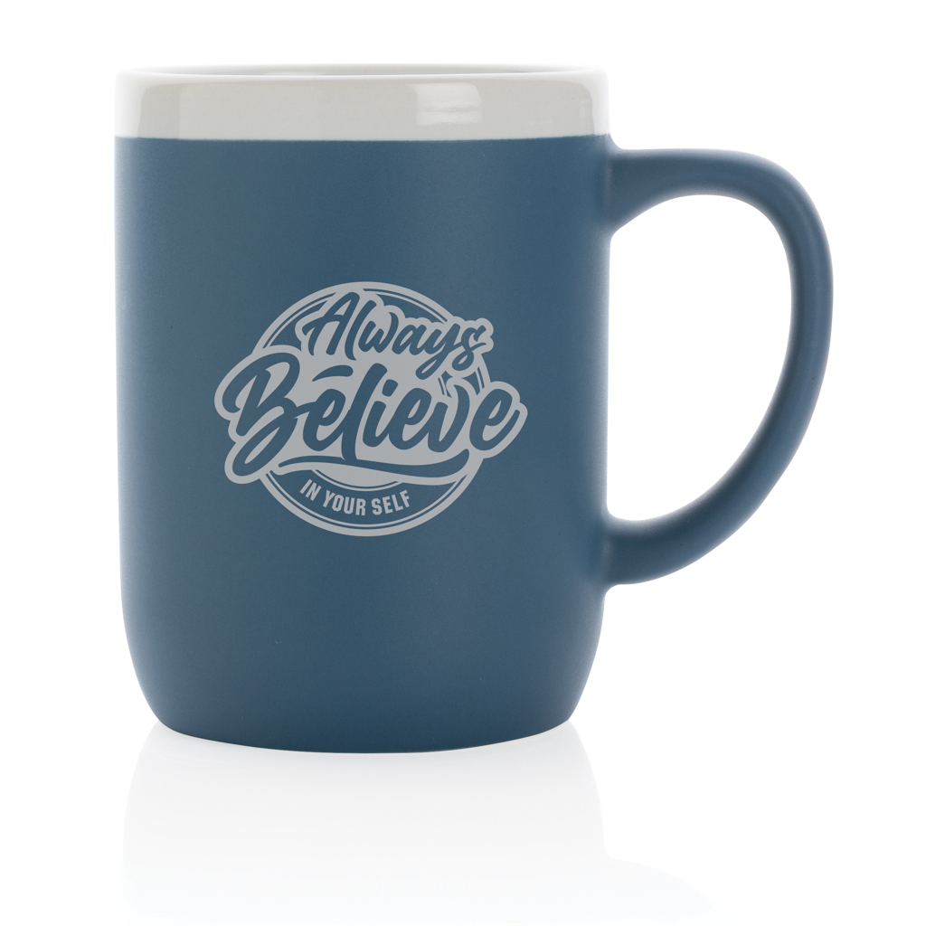 Keramiktasse mit weißem Rand, 300ml