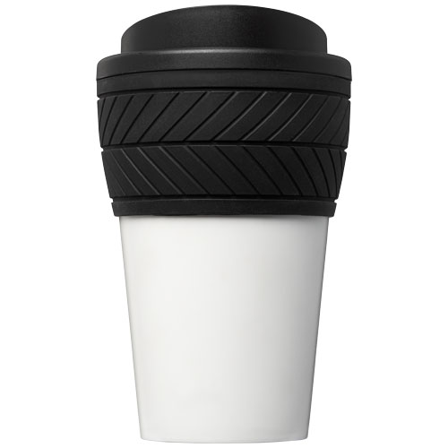 Brite-Americano® 350 ml Isolierbecher mit Schutzring Reifen-Design - schwarz
