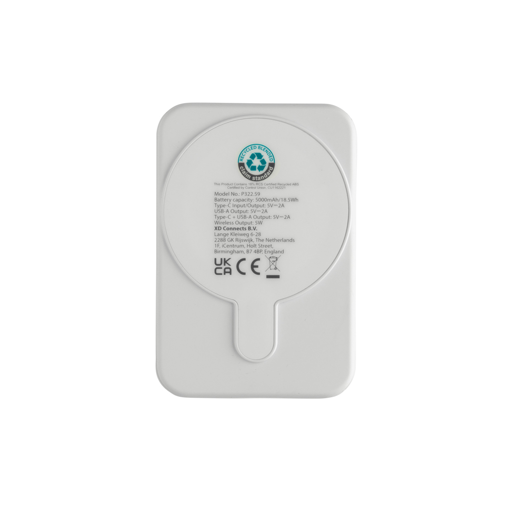 Stellar 5.000mAh 5W magnetische Powerbank aus RCS rec. ABS