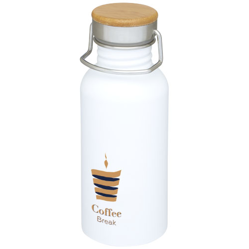Thor 550 ml einwandige Trinkflasche aus recyceltem Edelstahl - weiss