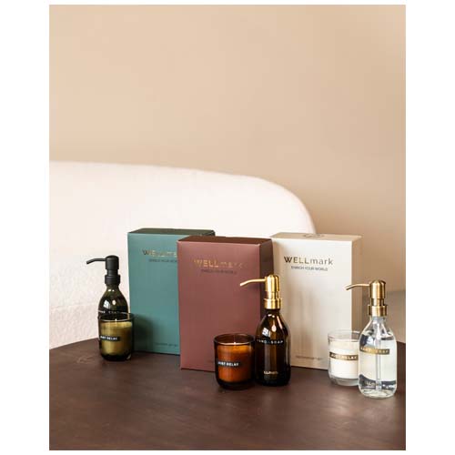 Wellmark Discovery 250 ml Handseifenspender und 150 g Duftkerze im Set - weiss