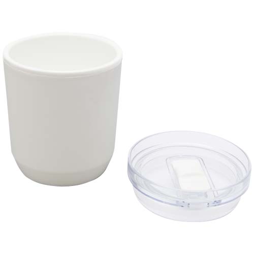 Hudson 180 ml doppelwandiger Becher aus recyceltem Kunststoff  - weiss