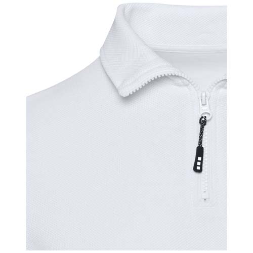 Apollo 245 g/m² Langarm Poloshirt Unisex mit Reißverschluss - weiss / XS