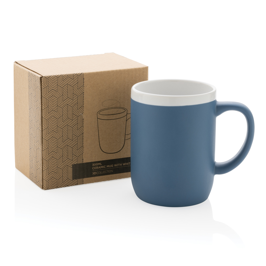 Keramiktasse mit weißem Rand, 300ml