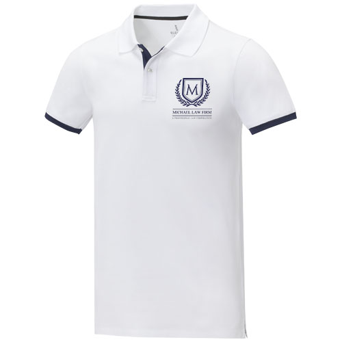 Morgan 200 g/m² Polo für Herren, zweifarbig - weiss / XS
