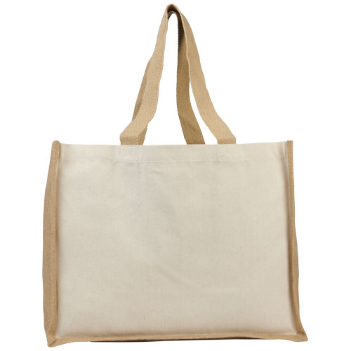 Varai 320 g/m Canvas und Jute Einkaufstasche 23L - natural / natur