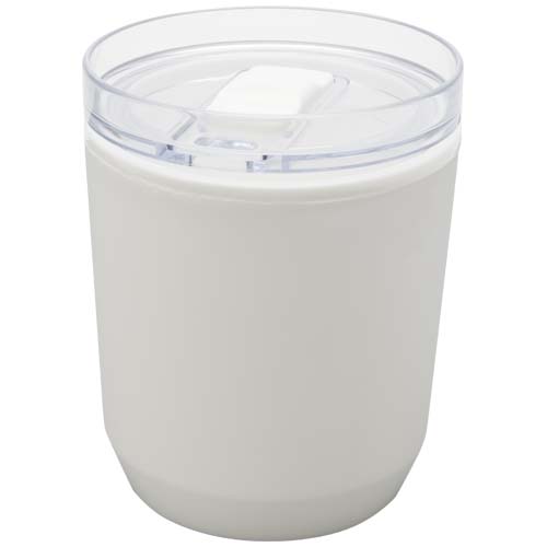 Hudson 180 ml doppelwandiger Becher aus recyceltem Kunststoff  - weiss
