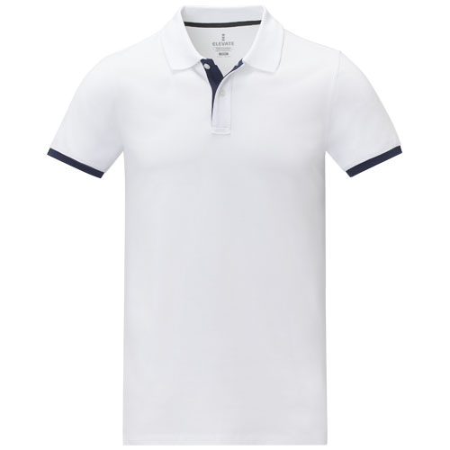 Morgan 200 g/m² Polo für Herren, zweifarbig - weiss / XS