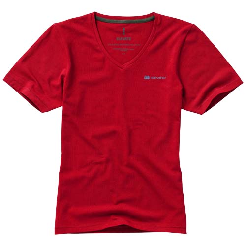 Kawartha T-Shirt für Damen mit V-Ausschnitt - rot / XS