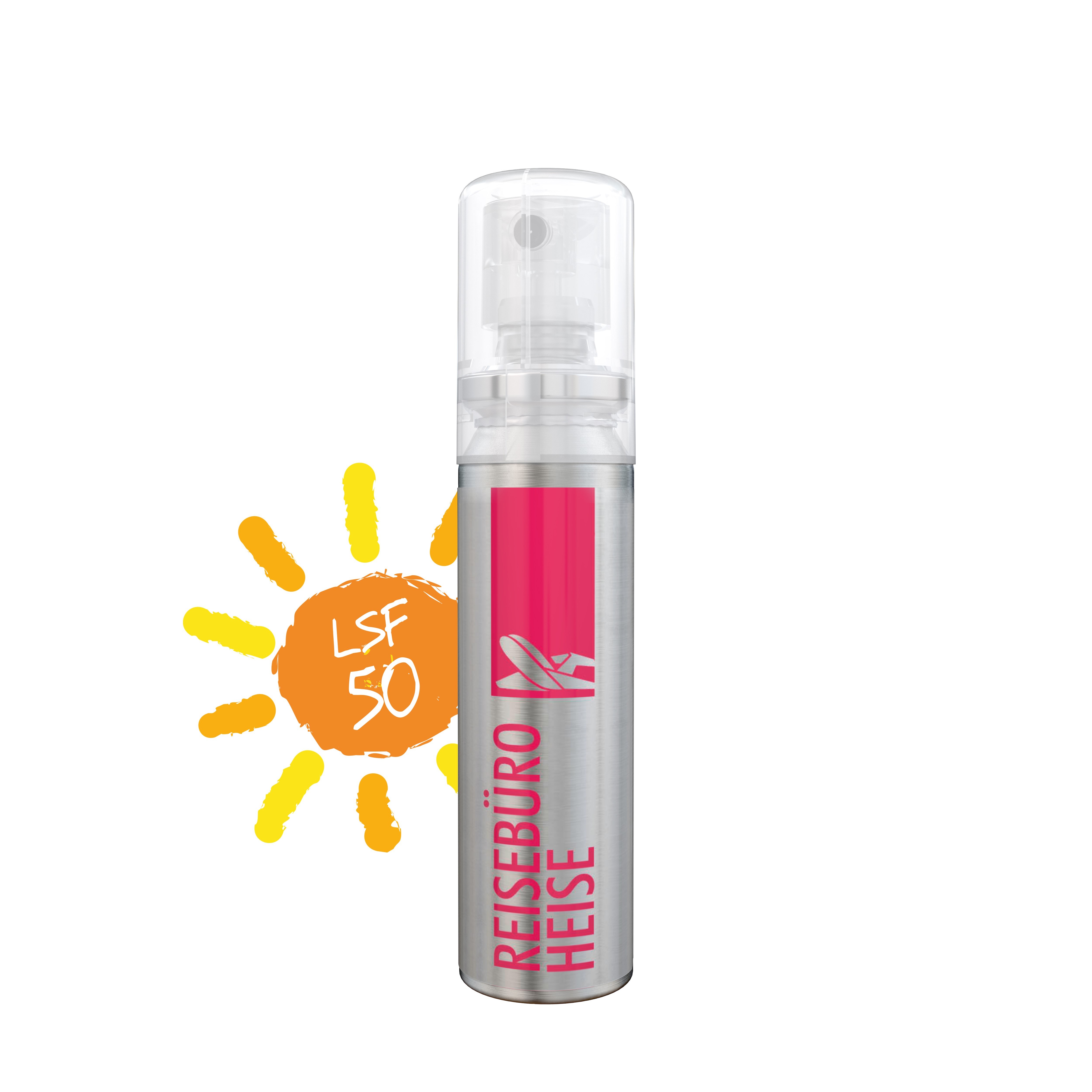 Sonnenschutzspray (LSF 50), 20 ml, Body Label transparent