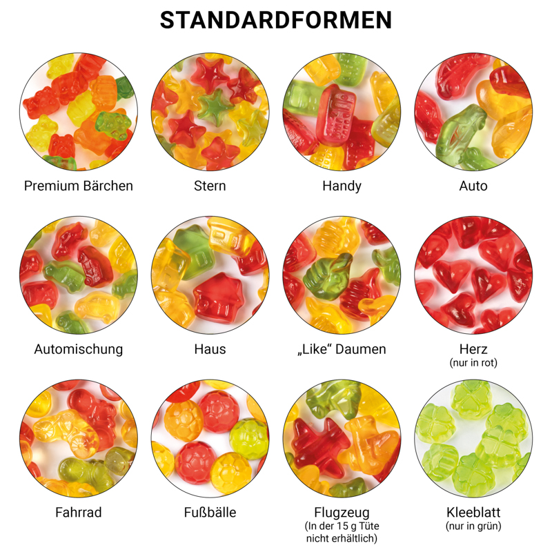 Maxitüte 50 g Trolli Fruchtgummi Standardformen