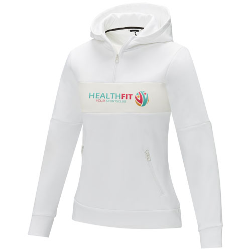 Sayan Kapuzenpullover mit halbem Reißverschluss für Damen - weiss / XL