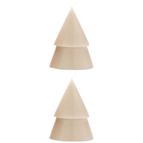 Originalhome Weihnachtsbaum Kerze M, 2er Set - beige