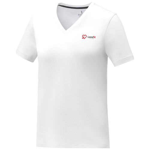 Somoto T-Shirt mit V-Ausschnitt für Damen - weiss / XS