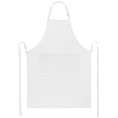 Andrea 240 g/m² Schürze mit verstellbarem Nackenband - weiss
