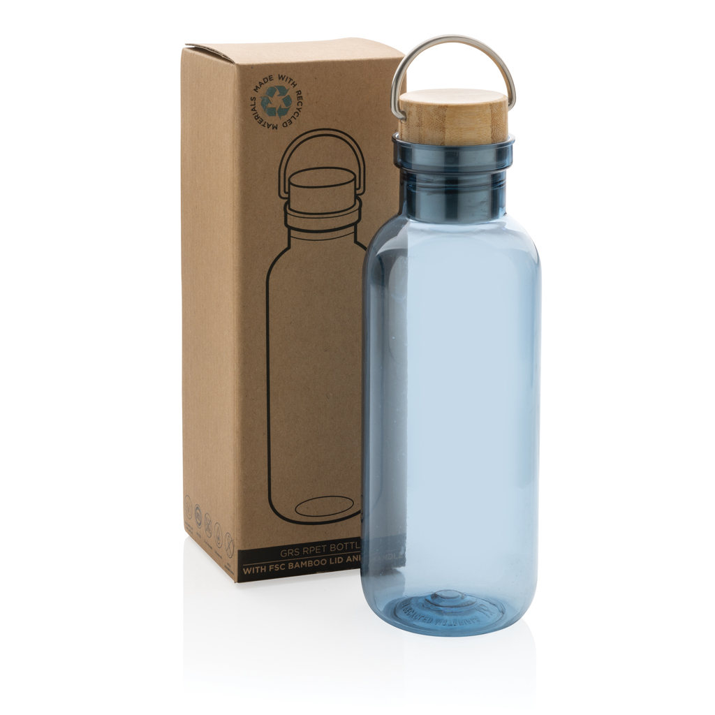 RCS rPET Flasche with Bambusdeckel und Griff