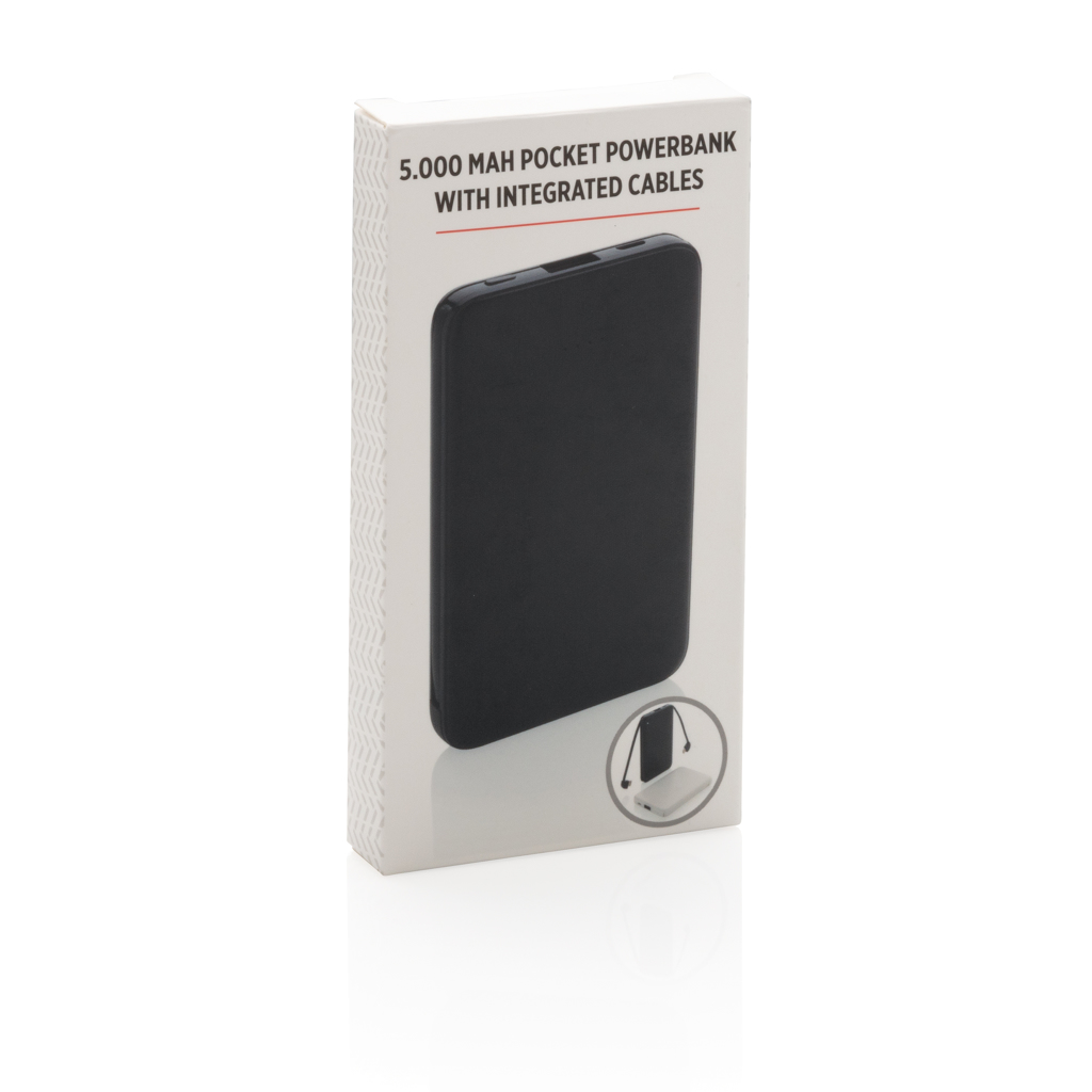 5.000 mAh Powerbank mit integriertem Kabel