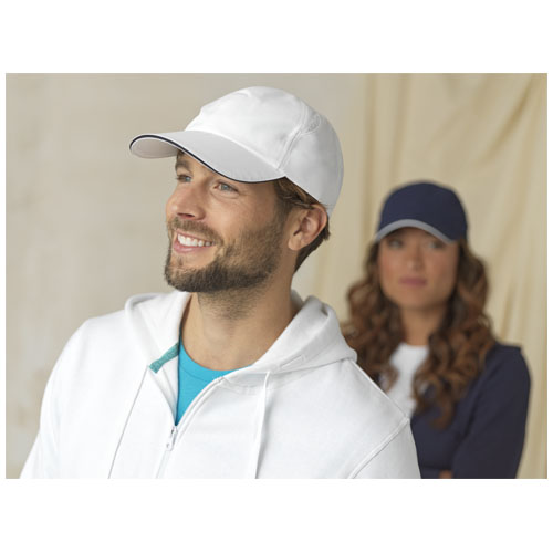 Morion 110 g/m² GRS recycelte Cool Fit Kappe mit sechs Segmenten - weiss
