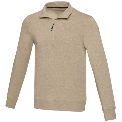 Tin 280 g/m² Aware™ Pullover mit Half-Zip Reißverschluss aus recyceltem Material Unisex - oatmeal / XS