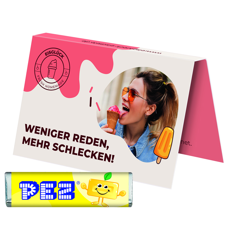 Werbekarte Visitenkartenformat PEZ