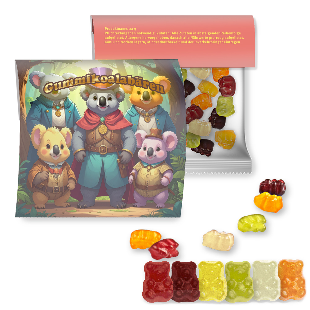 Bio Gummibärchen, ca. 30g, Express Maxi-Tüte mit Werbereiter
