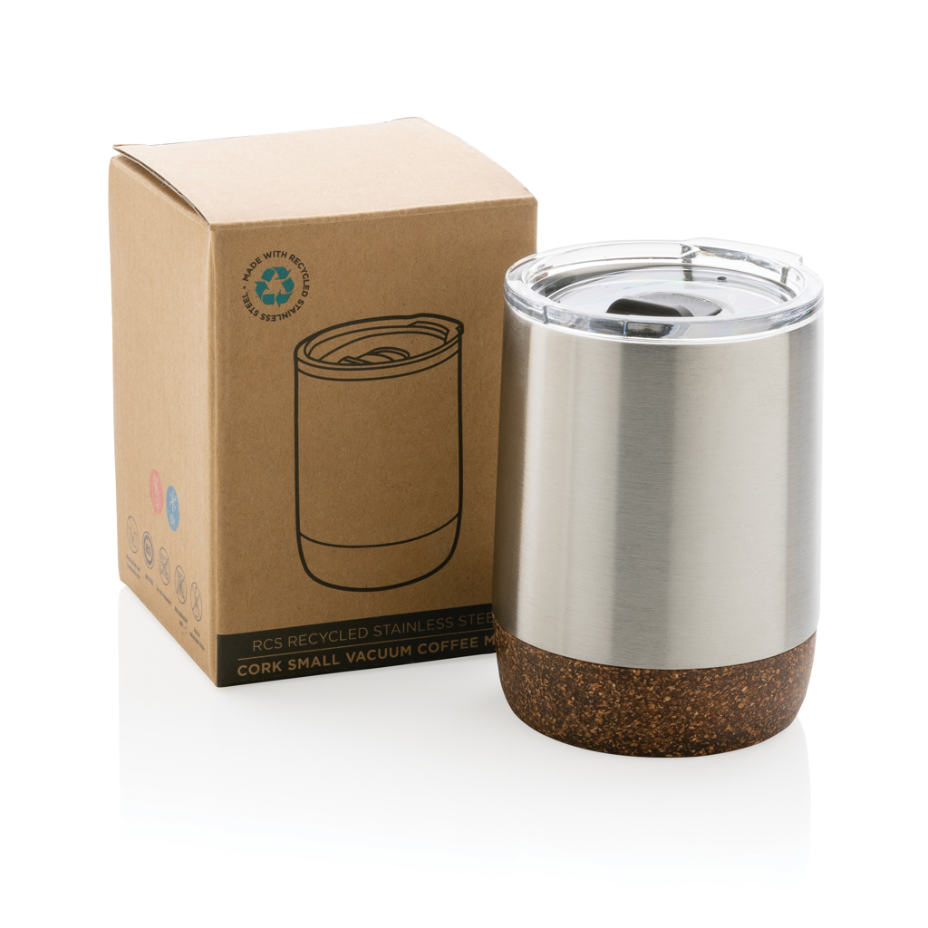 Kleine Vakuum-Kaffeetasse aus RCS rSteel & Kork