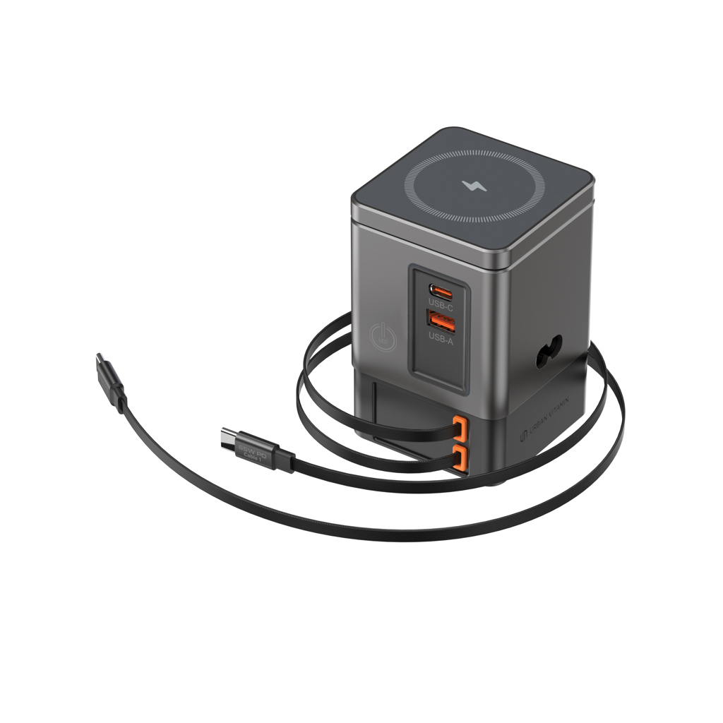 Urban Vitamin Sacramento 105W GaN Charger mit einz. Kabeln