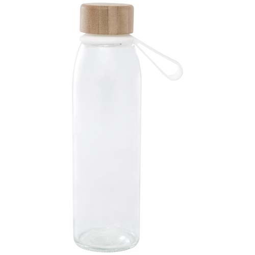 Porto 500 ml Glas-Flasche mit Silikongriff und Bambusdeckel  - transparent klar