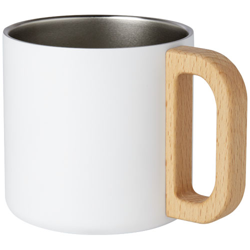 Bjorn RCS-zertifizierter Becher aus recyceltem Edelstahl mit Kupfer-Vakuumisolierung, 360 ml - weiss