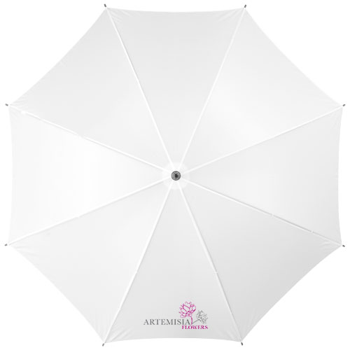 Jova 23" Regenschirm mit Holzstange und -griff - weiss