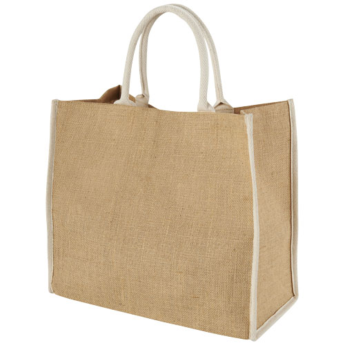 Harry farbige Jute Tragetasche 25L - natur / weiss
