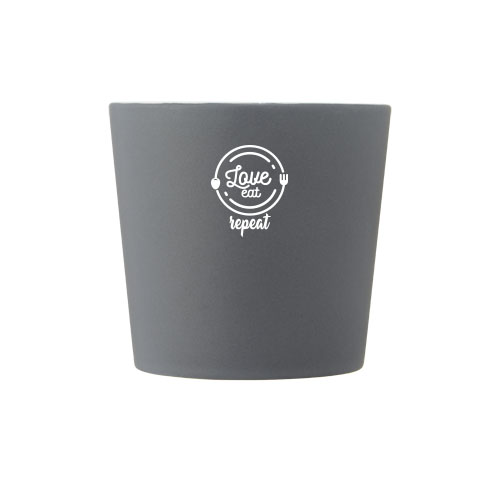 Cali 370 ml Keramiktasse mit matter Oberfläche - weiss / grau matt