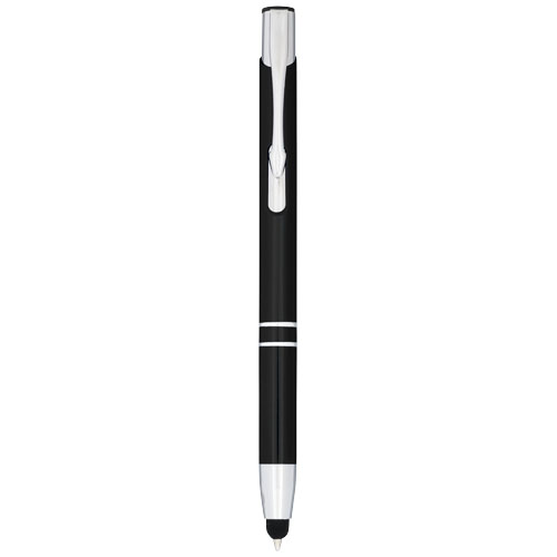 Moneta Kugelschreiber mit Metall Touchpen (blaue Mine) - schwarz