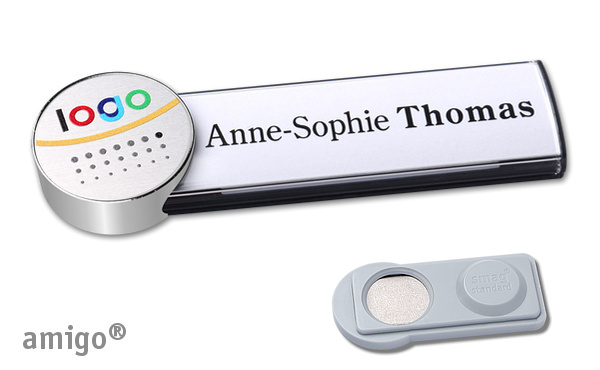 Namensschild amigo® circle "alu-print"