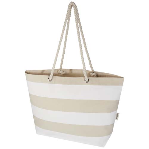 Florida 270 g/m² Strandtragetasche aus recyceltem GRS-Material - natur / weiss