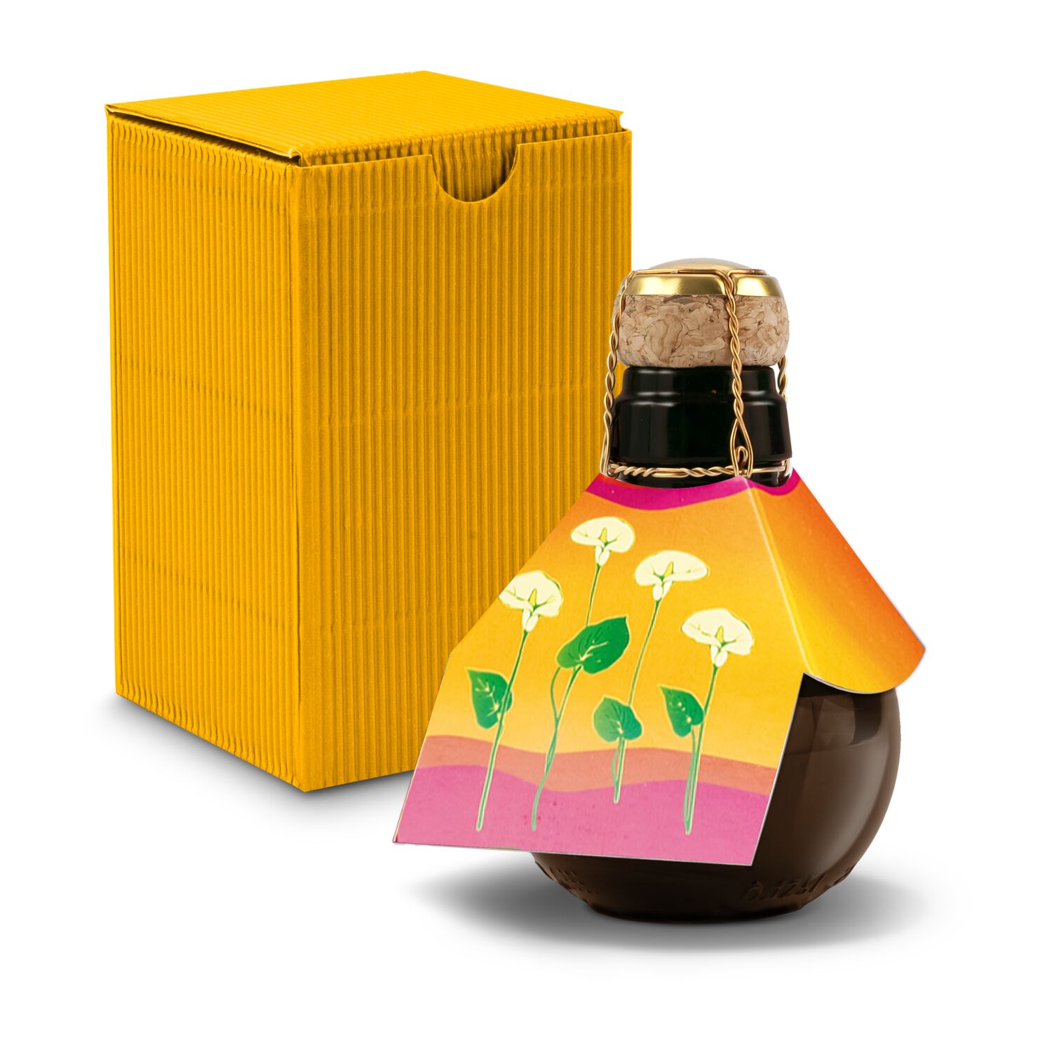 Origineller Sekt Calla - Karton Gelb, 125 ml