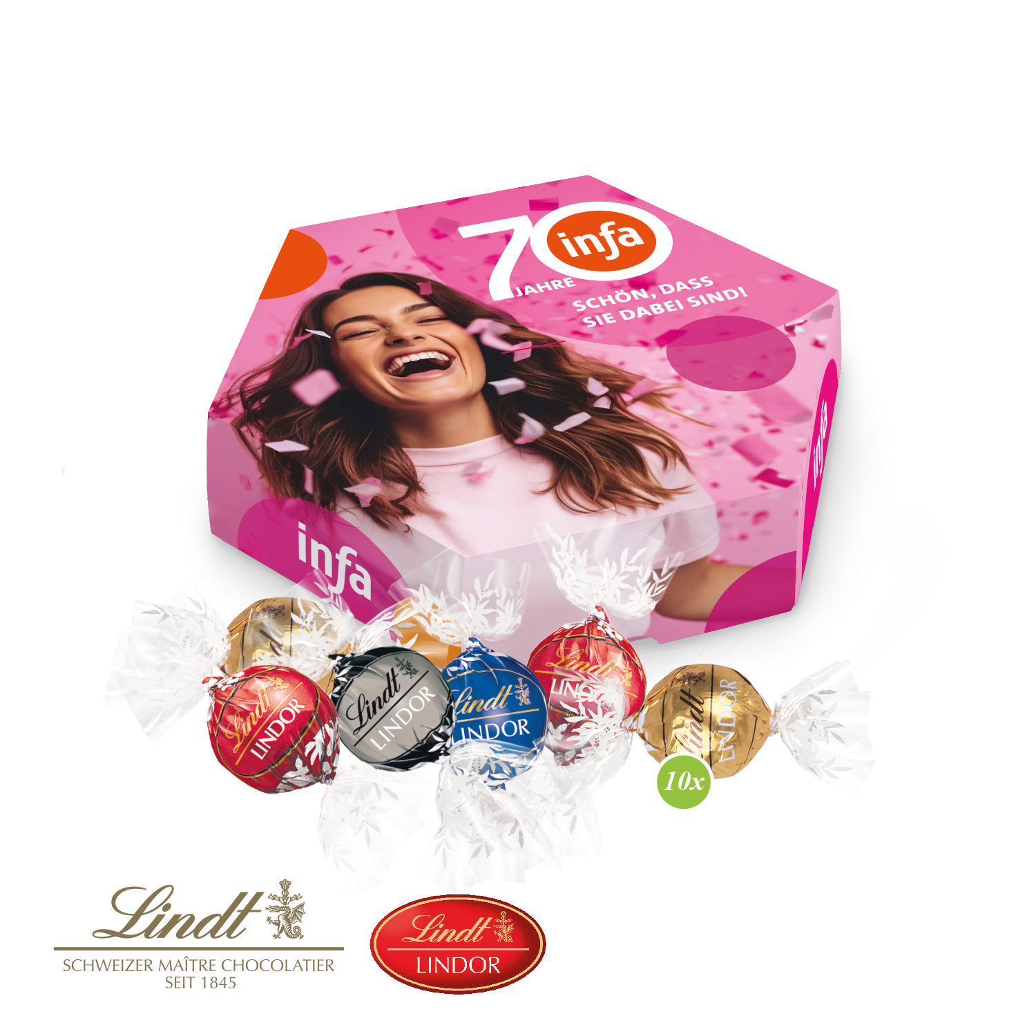 Süße Präsentbox "Maxi" mit Lindt Lindor Pralinés