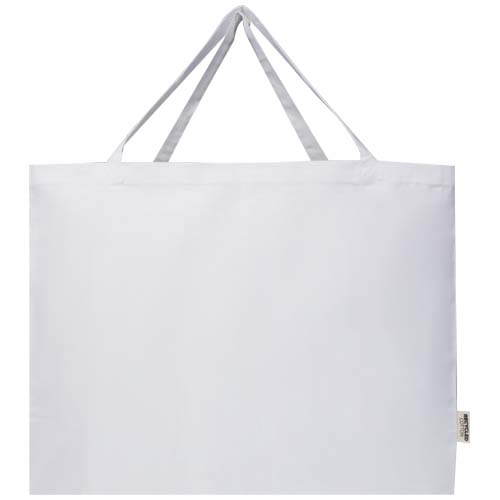 Odessa 220 g/m² Baumwoll Tragetasche aus GRS recycelter Baumwolle 40L - weiss