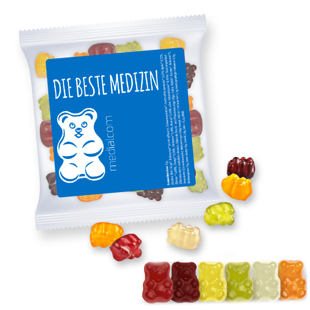 Bio Gummibärchen, ca. 30g, Express Maxi-Tüte mit Etikett